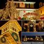 ilikable 131ft 300-LED String Lights, Battery-Powered Indoor/Outdoor Fairy Lights -8 Modes Waterproof Decorative Lights for Christmas Wedding Party Home Courtyard Icicle Lights Decoration-Warm White.