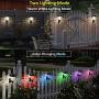 Solar Wall Lantern 6 Pack Outdoor Wall Sconce Waterproof Solar Fence Light Decorative Solar Deck Lights Solar Step Lights Warm White/Color Changing Mode Christmas Led Light Fixture with Wall Mount Kit