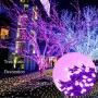 Twinkle String Light Curtain Fairy Mesh Lighting 8 Modes LED Christmas Tree Kids Bedroom Bushes Pouch Patio Outdoor Bushes Carnival Festival Light Decor Housewarming Gift (Purple, 7X10 FT)