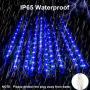 Blingstar Meteor Shower Lights 30CM 10 Tubes 240 LED Christmas Lights Plug in Snowfall LED Lights Outdoor Waterproof Falling Rain Lights for Tree Holiday Porch Yard Patio Roof Party Decoration, Blue