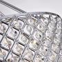 Marya 4-Light Chrome Round Shade Crystal Semi Flush Mount Chandelier Ceiling Fixture, Beaded Drum Shade