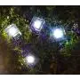 Solar Glass Brick Light,Ice Cube Lights,LED Landscape Light Buried Light Square Cube,Frosted Glass Light for Christmas Outdoor Path Road Yard 4 pcs (Cold White)