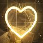 Heart Neon Signs for Wall Decor,USB or Battery Decor Light,Neon Light for Bedroom,LED Neon Decorative Lights for Christmas,Party,Girls Living Room(Warm White)