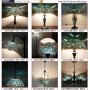 Tiffany Floor Lamp Torchiere Up Lighting W12H66 Sea Blue Stained Glass Crystal Bead Dragonfly Shade Antique Standing Iron Base 1E26 Foot Switch S147 WERFACTORY Lamps Home Office Decoration Gifts