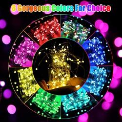 Fairy String Lights 33Ft 100 Led Color Changing Twinkle Christmas Lights with Remote and Different Light Modes for Craft Bedroom Ceiling Wedding, Holiday Lights Decoration (7 Colors + Multicolor)