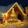 KNONEW Outdoor Christmas Decorations Star Lights 344 LED 8 Lighting Modes Fairy String Light Outside Tree Wall Decorations for Yard, Garden, New Year, Holiday, Birthday, Wedding, Party