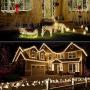 Solar String Lights - 3 Pack 33ft 100 LED Waterproof Outdoor String Lights with 8 Modes for Patio Yard,Garden,Thanksgiving Christmas Decorations (Warm White)