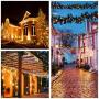 JMEXSUSS 400 LED Christmas Lights Outdoor Indoor String Lights with 8 Modes Warm White Christmas Tree Lights Plug in