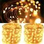 Aluan Fairy Lights 2 Pack 100 LED 33 FT Copper Wire Christmas Lights USB & Battery Powered Waterproof LED String Lights with 8 Modes for Indoor Outdoor Bedroom Wedding Party Patio Decor, Warm White Aluan Fairy Lights 2 Pack 100 LED 33 FT Copper Wire Christmas Lights USB & Battery Powered Waterproof LED String Lights with 8 Modes for Indoor Outdoor Bedroom Wedding Party Patio Decor, Warm White