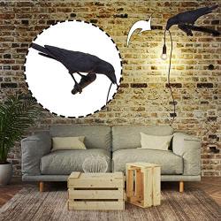 YJYdada Raven Wall Lamp Table Lamp, Resin Crow Bird Shaped Light for Bedroom Corridor Living Room Wall Sconces Light Black/White 4 Style (Black-D)