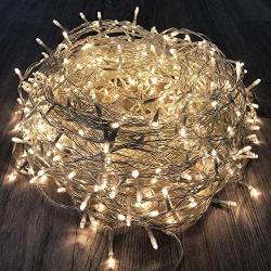 KAQ 115FT 300LED String Lights Indoor/Outdoor, Super Bright Christmas Lights with 8 Modes, More Durable Decorative String Lights for Xmas Tree Garden Patio Bedroom Wall Decor (Warm White)…