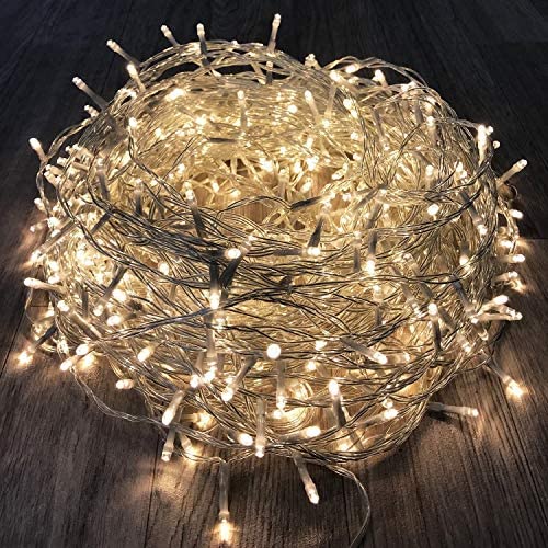 KAQ 115FT 300LED String Lights Indoor/Outdoor, Super Bright Christmas Lights with 8 Modes, More Durable Decorative String Lights for Xmas Tree Garden Patio Bedroom Wall Decor (Warm White)…