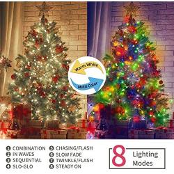 Valentines Day Decor Led String Lights, 65.67ft Led Globe Color Changing Tree Lights 8 Modes Warm White to Multi Color Lights, Connectable 24V Safe Adapter Remote String for Xmas Party