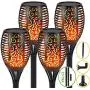 S.Y. Solar Lights Outdoor, 4 Pack, 96 LED Solar Torch Light with Dancing Flickering Flames, 3 Installation, 2 Heights Available, Waterproof Landscape Solar Garden Lights, Auto On/Off Outdoor Lighting