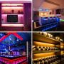 65.6FT/20M LED Strip Lights, Rusunde Ultra-Long Color Changing Light Strip Sync to Music, 600 LEDs 5050 RGB SMD Flexible Tape Light Kit with 40 Keys IR Remote and Power Adapter for Kitchen Home Party