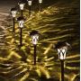 GIGALUMI Solar Pathway Lights 6 Pack, Solar Landscape Lights Warm White, Super Bright High Lumen Waterproof Metal Automatic Solar Yard Lights for Path, Garden, Lawn, Patio and Walkway
