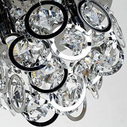 Maxax Flush Mount Crystal Chandelier 3 Lights Ceiling Lighting Fixture for Walking Way Living Room, Bedroom,Kitchen, Bathroom.(Chrome) (OM24)