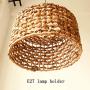 Geometric Rattan Chandelier Light, Retro Solid Wood Decorative Farmhouse Dining Room Light,Simple Modern Country Kitchen Living Room Bedroom Small Island Lights, Flush Mount Ceiling Light, with Wire