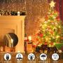 Suwitu Curtain String Lights, 300 LED Window Curtain Fairy Lights Copper Wire Twinkle String Light USB Remote Control 8 Modes Hanging Light for Bedroom Indoor Home Wedding Garden Party (Warm White)