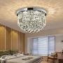 Saint Mossi Modern K9 Crystal Raindrop Chandelier Lighting Flush Mount LED Ceiling Light Fixture Pendant Lamp for Dining Room Bathroom Bedroom Livingroom 9 E12 LED Bulbs Required Height 11 x Width 20