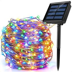 Solar String Lights Multi Color, Ankway 200 LED Solar Fairy Lights 3-Strand Copper Wire Light 8 Modes 72 ft Solar Powered String Lights Waterproof Twinkle Lights for Outdoor Tree House Bedroom Balcony