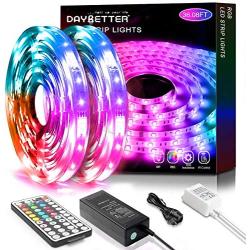 Daybetter 36.08ft Led Lights for Bedroom 11m with Remote and Power Supply Flexible Color Changing RGB Led Light Strips（2 Rolls of 18.04ft）