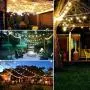 48FT LED Outdoor String Lights, 17 Dimmable Shatterproof Edison Bulbs, with 15 Hanging Sockets, for Patio Lights, Backyard Lights, Weatherproof, Indoor/Outdoor, Commercial Grade, 2W, 2700K