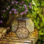 Solar Lantern Hanging Garden Outdoor Lights Metal Waterproof LED Table Lamp (Bronze)