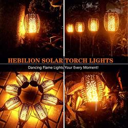 2PCs Solar Torch Lights Outdoor, 43 inch 96 LED, Waterproof Landscape Garden Pathway Light with Vivid Dancing Flickering Flames, with Auto On/Off Dusk to Dawn, for Christmas Lights Decoration