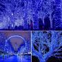 JMEXSUSS 33ft Blue Christmas Lights Outdoor Waterproof 100 LED String Lights Plug in Christmas Tree Lights with 8 Modes for Indoor Wedding Patio Garden Party Decoration
