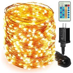 Moobibear 164FT Ultra Long String Lights, Waterproof 500 LED Dimmable Copper Wire Lights, UL Listed Plug in Fairy Light Warm White with Remote Control for Room, Patio, Wedding, Party, Christmas Tree