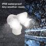 SAATLY Outdoor Motion Sensor Light 5000K Dust to Dawn LED Security Light 270°Motion Angle DIM Mode Available 3100LM 3Heads 30W Full Metal IP65 Waterproof Motion Detected Flood Light Photocell with ETL