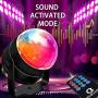 NEQUARE Party Lights Sound Activated Disco Lights Strobe Light 7 Lighting Color Disco Ball with Remote Control for Bar Club Halloween Party DJ Karaoke Xmas Wedding Show and Outdoor