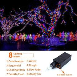 SANJICHA String Lights Indoor/Outdoor, Upgraded Super Bright Christmas Lights with 8 Modes, 66FT 200 LED Waterproof Decorative Lights for Christmas Tree Garden Patio Bedroom (Multicolor)