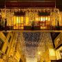 Home Lighting 600 LED Curtain Lights Fairy Starry String Lights Window Backdrop Christmas Wall Bedroom Wedding Birthday Party Decorations, Warm White