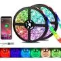 Bluetooth LED Strip Lights 32.8ft/10M App Control, ZHT Sync with Music RGB Color Changing Strip Light for Bedroom Ceiling Kitchen & TV, Rope Light 300pcs Led Waterproof IPX65, Safety Use.