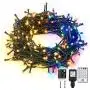 LANFU 11 Functions Dual Color Outdoor Christmas Lights 20M 200 LED Outdoor String Lights for Patio Garden Tree Gazebo Living Room Bedroom Wedding Party Decoration (Warm White Multicolor Voice Control)