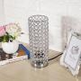 ZEEFO Crystal Table Lamp, Nightstand Decorative Room Desk Lamp, Night Light Lamp, Table Lamps for Bedroom, Living Room, Kitchen, Dining Room (Silver)