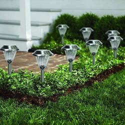 UNNYLLY Solar Pathway Lights Landscape Lights Outdoor Bright Warm Yellow Solar Powered LED Garden Lights for Lawn, Patio, Yard,8Pack