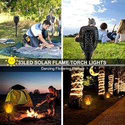 Staaricc 6Pack-33LED Solar Lights Outdoor, Solar Torch Light with Flickering Flame for Halloween&Christmas, Waterproof Festive Decoration&Romantic Landscape Lights for Garden Pathway-Auto On/Off