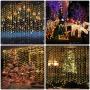 NockNock Curtain Lights 300 LED Window String Lights 9.8x9.8 Ft with Remote Control Fairy Twinkle Lights 8 Light Modes for Party Wedding Birthday Christmas Decoration (Warm White)