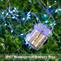 CYLAPEX 2 Set Color Changing Fairy Lights, Battery Operated Twinkle Lights with Remote, 16 Colors 50 LED on 16.4FT 4 Wires, 3AA Battery Powered String Lights for Bedroom Christmas Patio Waterproof