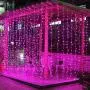 Christmas String Lights, FULLBELL 33ft 100 LEDs with Controller Fairy Twinkle Lights Decoration for Chirstmas Tree,Garden,Multi Stings Connectable(Transparent Wire)(Pink)