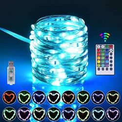 Fairy Lights, 16 Color Changing String Lights with 4 Lighting Modes, 33ft 100LED Outdoor Chiristmas Lights Plug in with Remote for Bedroom, Weddings, Party, Christmas Decor, Multiple Color