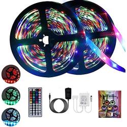 Chalpr LED Strip Lights 32.8ft, Led Christmas Lights,RGB LED Light Strip,3528 SMD 600 LED Color Changing Tape Light with 44 Keys Remote LED Lights for Bedroom,TV Backlight, Kitchen, Bar,Party