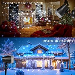 NUÜR Rotating Snowflake Christmas Projector Light with Wide Coverage & High Brightness for Indoor & Outdoor, Wireless Remote Control and Timer Function, Festive LED Light for Christmas Décor