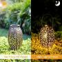 2 Pack Solar Lanterns, OxyLED Christmas Solar Garden Lights Outdoor, Hanging LED Lanterns Solar Powered with Handle Waterproof, Decorative Retro Metal Solar Lights for Table Patio Yard Pathway Walkway