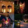 Eigreen Hanging Solar Lantern Lights PVC Outdoor Waterproof LED Flickering Flameless Candle Decorative Solar Lantern , for Patio Courtyard Garden (1pack)