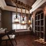 BAYCHEER Industrial 3 Lights Pendant Light Ceiling Lighting Hanging Lamp Chandelier Lantern Style with Rope Cage Frame & Wood Decoration for Indoor Bar Warehouse Hallway Use E26 Bulbs