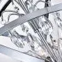 Modern Crystal Chandelier 4 Lights Industrial Metal Spherical Pendant Light with Chrome Finishes Hanging Fixture for Dining Room, Living Room …